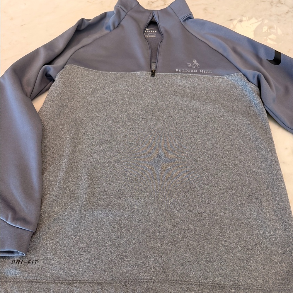 Pelican Hill Nike Gray Dri-Fit Quarter-Zip Pullover, Boys Large, EUC